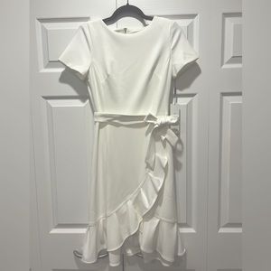 Calvin Klein white dress- perfect for bridal events or showers